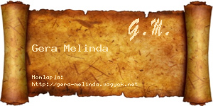 Gera Melinda névjegykártya